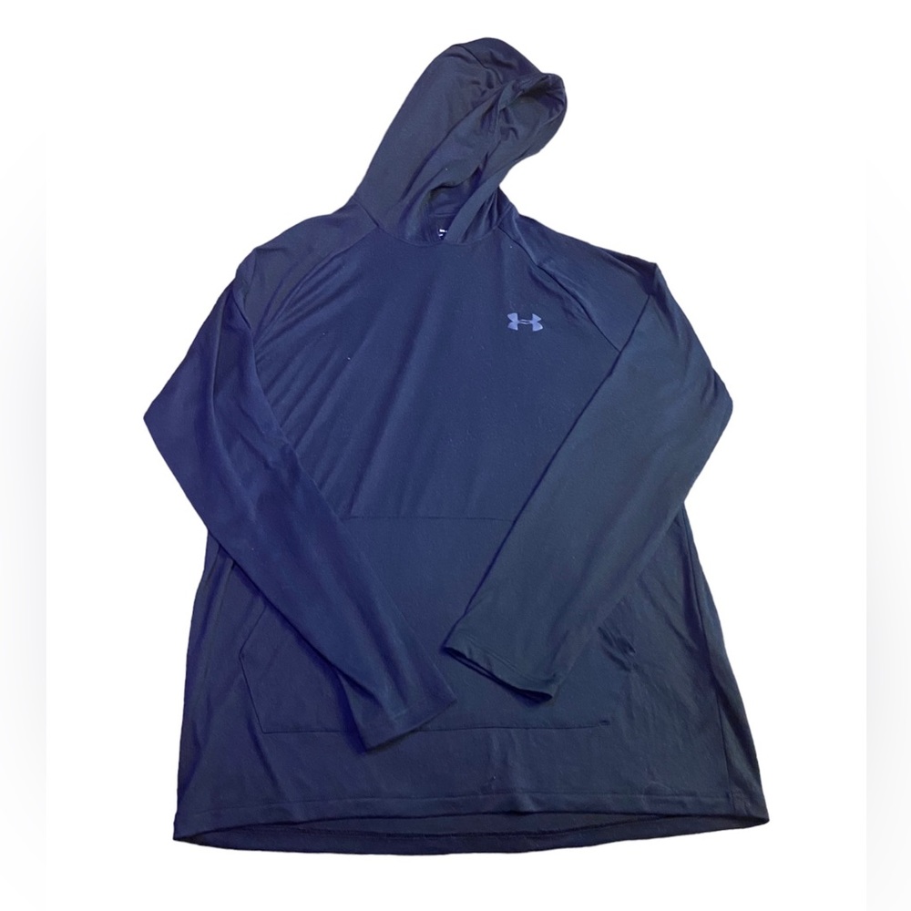 Under Armour Hoodie Adult Medium Blue Logo Outdoor Hoodie Sweatshirt Mens Z1